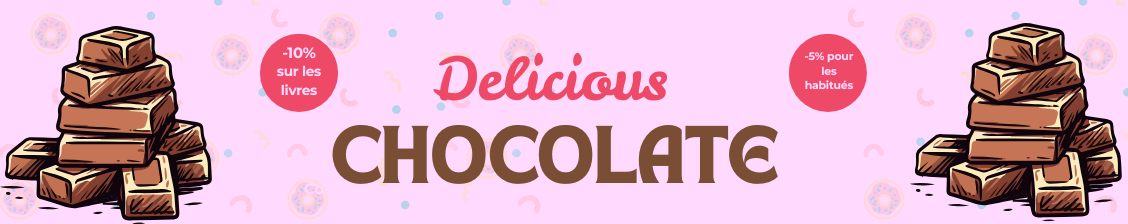 Bannière décorative delicious chocolate des deux réductions disponible sur le site 
